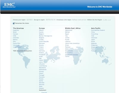 EMC.com Global Country Selector