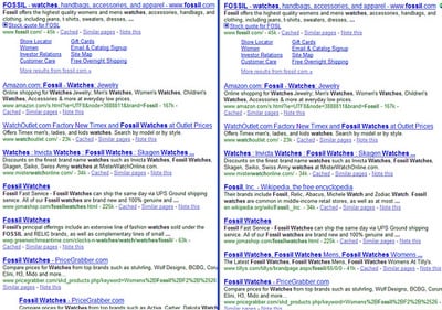 Google SERPs Case Sensitive - Fossil Watches