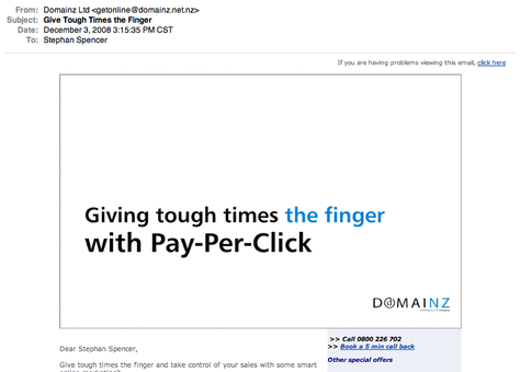 Giving tough times the Finger with Pay-Per-Click