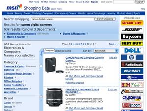 MSN Shopping search results for canon digital cameras