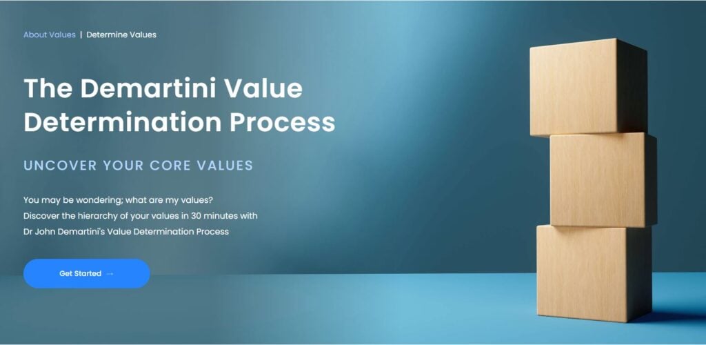 Screenshot showing Demartini Value Determination Process