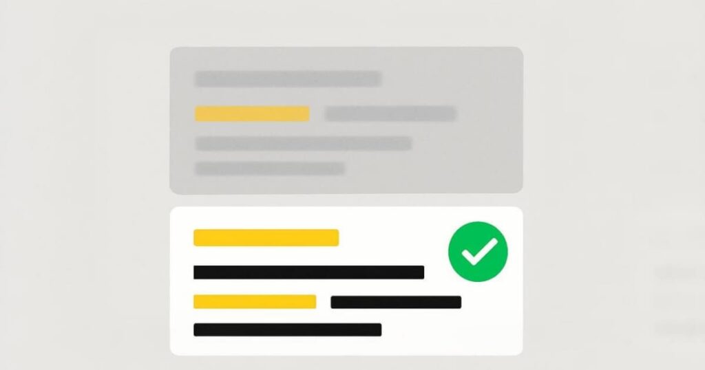 Search snippet comparison showing optimized meta description highlighted for better visibility.