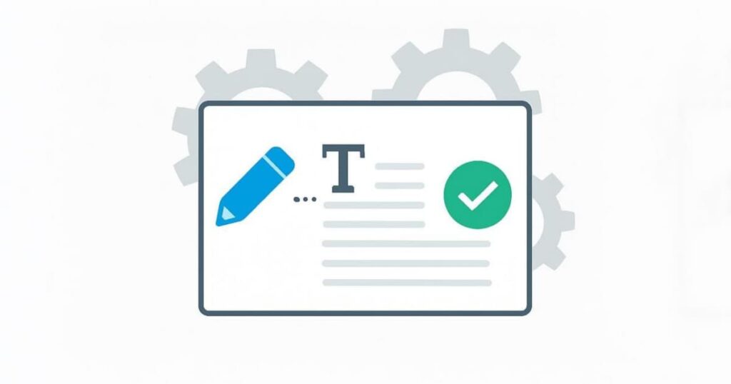 Illustration of easy content creation workflow in a CMS editor.